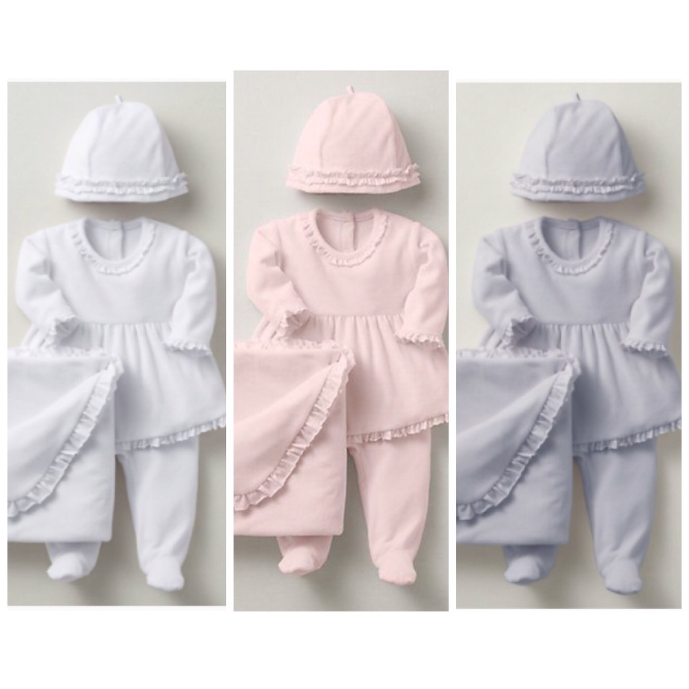 RH Baby RUFFLED VELOUR 3-PIECE SETS